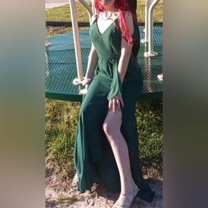 Hunter green Prom Dress